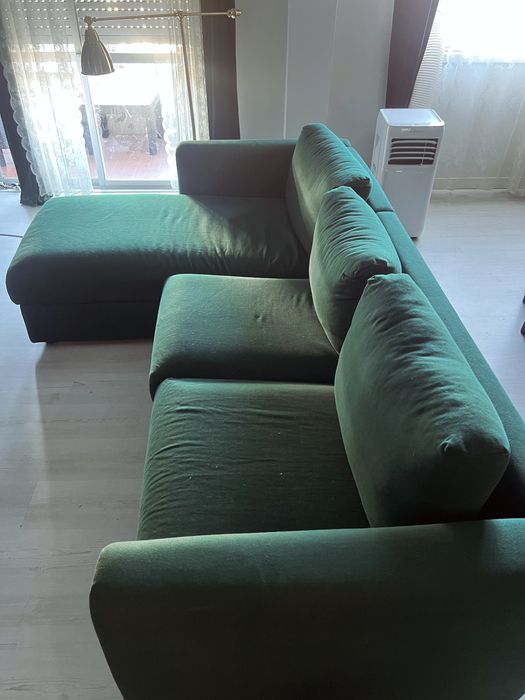 Sofá tecido verde