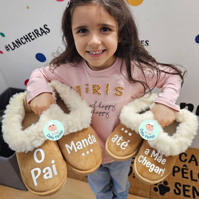 Pantufas e chinelos personalizados bebé criança adulto