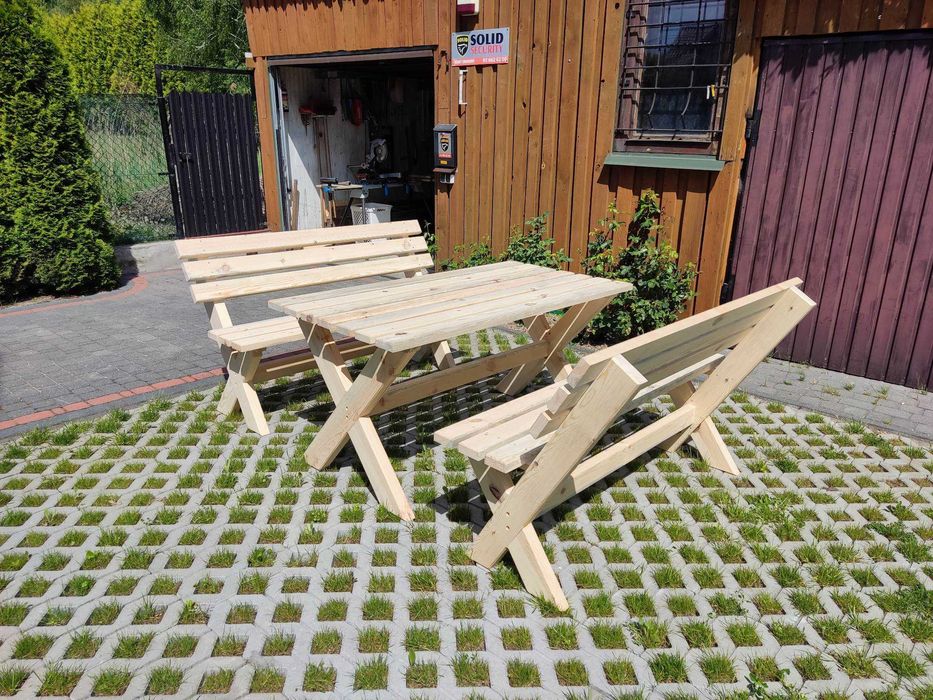 Meble ogrodowe stół z ławkami