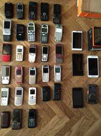 Stare telefony klawiszowe na guziki 28szt uszkodzone złom niekompletne