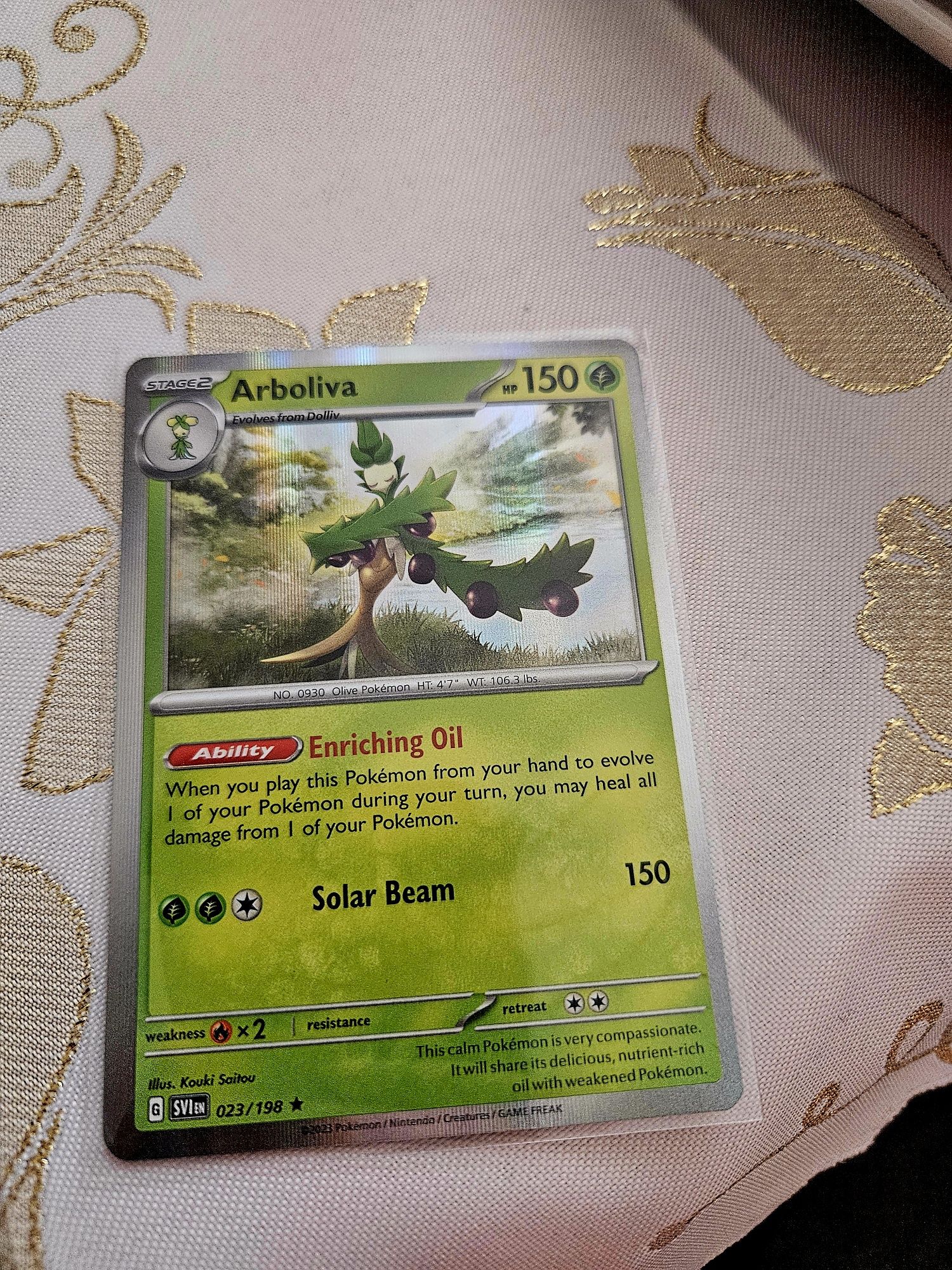Dwie karty orginalne Pokemon: Iron Valiant, Arboliva
