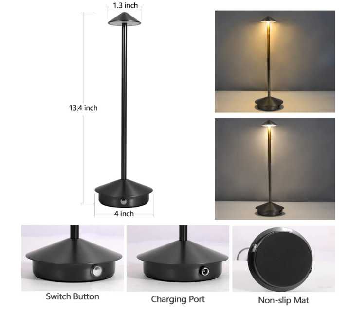 Lampka stołowa bezprzewodowa kolor czarny