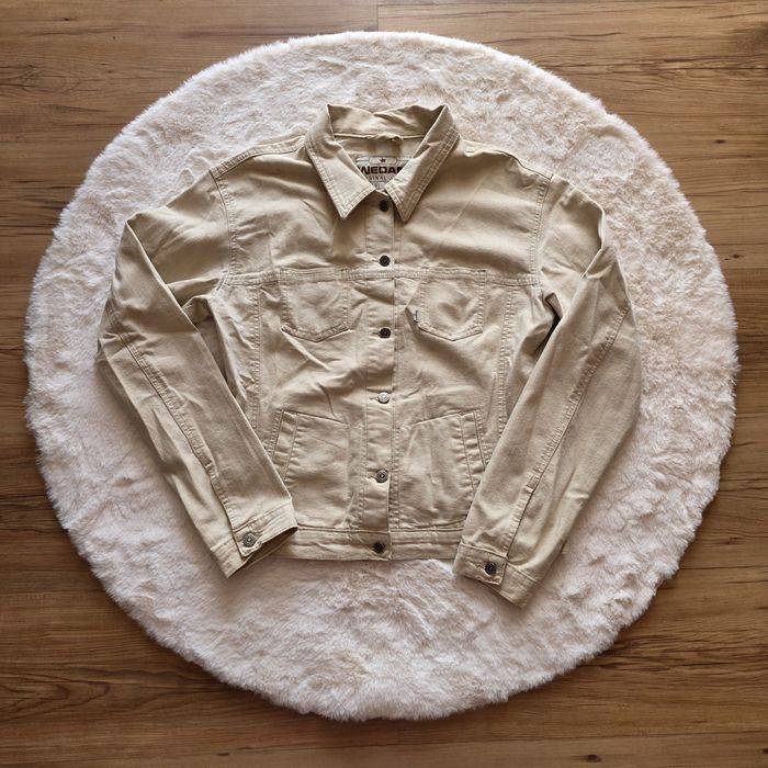 Beżowa damska kurtka jeansowa Wedan rozmiar L