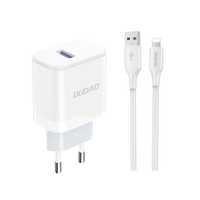 Ładowarka sieciowa Dudao USB-A 18W - biała + kabel USB - Lightning