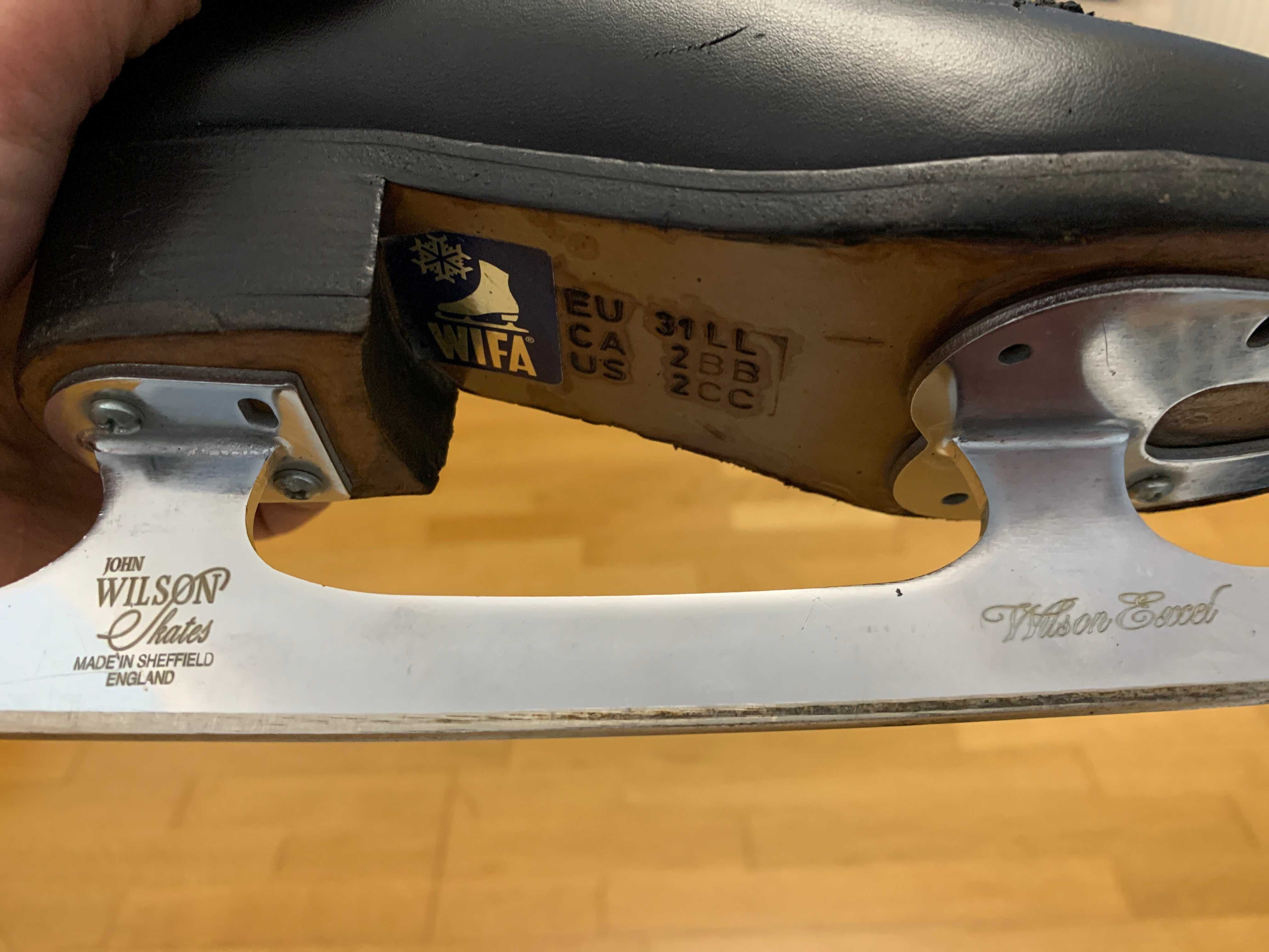 продам ковзани WIFA чорні з лезами WILSON EXCEL, вживані
