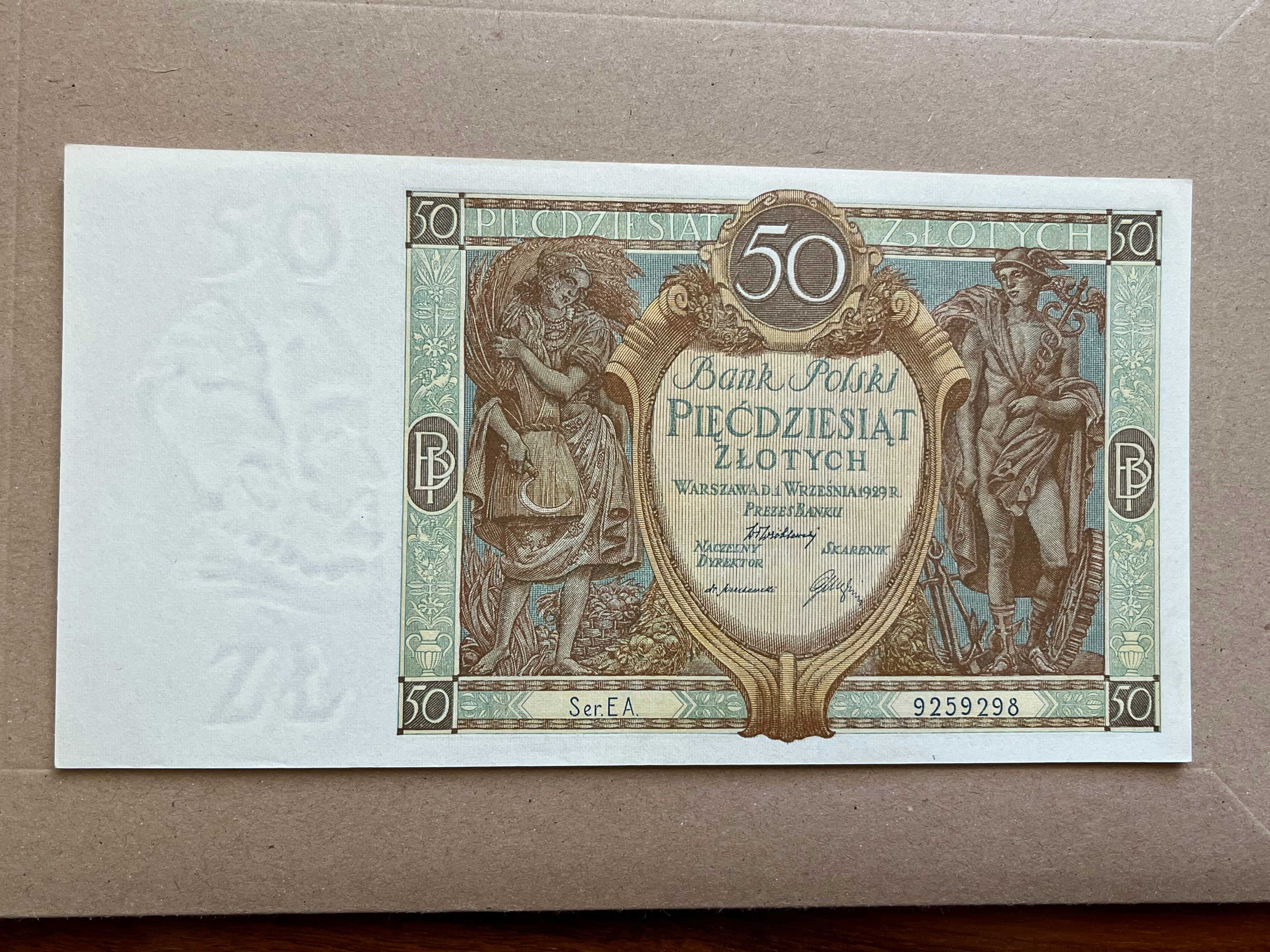 Banknot II Rzeczpospolita Polska 1929 rok 50 złotych