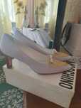 Buty włoskie Love Moschino,r40,zamsz niebieski pastelowy,eleganck,Nowe
