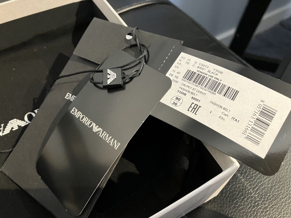 Emporio Armani luksusowy włoski pasek damski Nowy