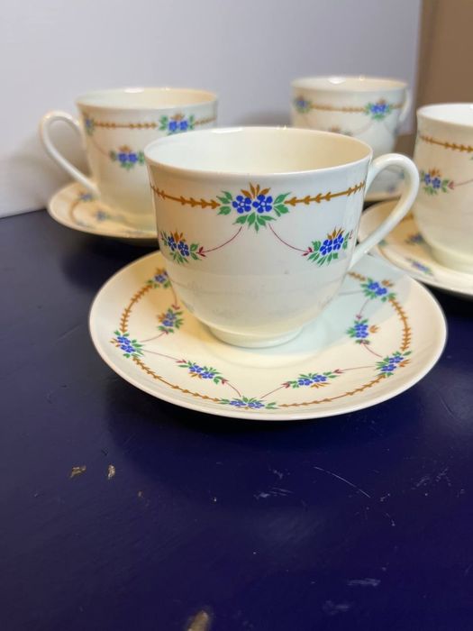 Кофейный пары/костяной фарфор/ЛФЗ/Незабудки/ф. Ландыш.