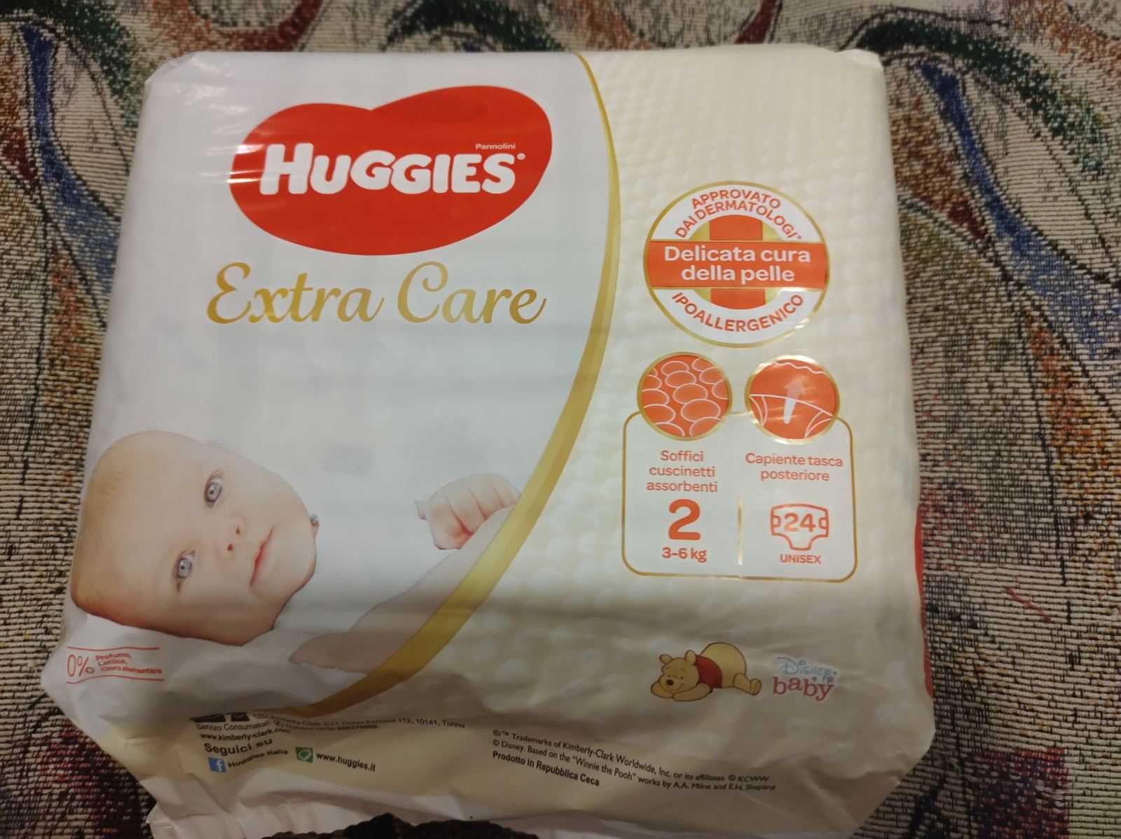 Памперси, підгузки, памперсы подгузники Huggies Extra Care 2, 24 шт