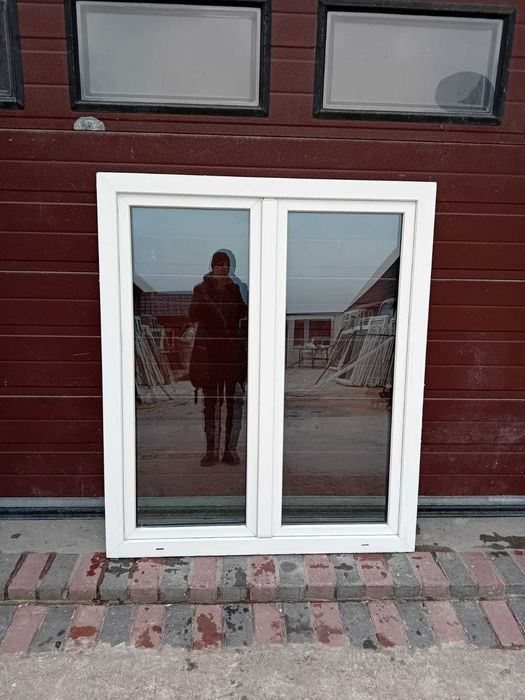 Okno dwuskrzydłowe 121x143 plastikowe pcv DOWÓZ CAŁY KRAJ