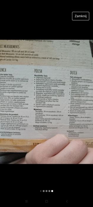 Tula nosidełko ergonomiczne