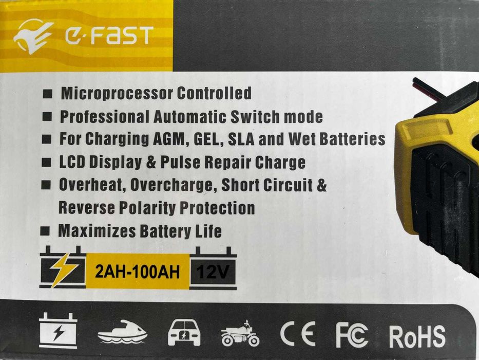 E-FAST TK-300 12V 6A - carregador de bateria inteligente e automático