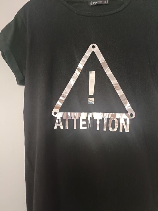 Koszulka t-shirt srebrny napis