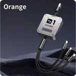 Kabel 3w1 zwijany microUSB, USB C, lightning 1,2 metra kwadrat
