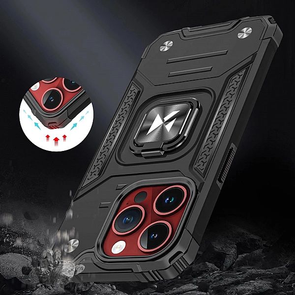 Pancerne etui z uchwytem na palec do iPhone 15 Pro Max Wozinsky Ring A
