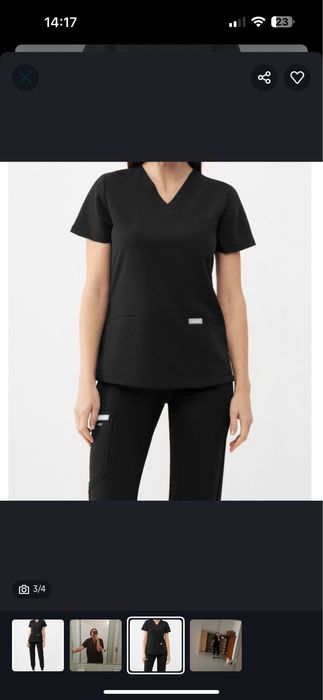 Ubranie medyczne scrubs czarny Uniformix L/XL