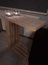Stolik kawowy przyłóżkowy boczny drewniany z litego drewna