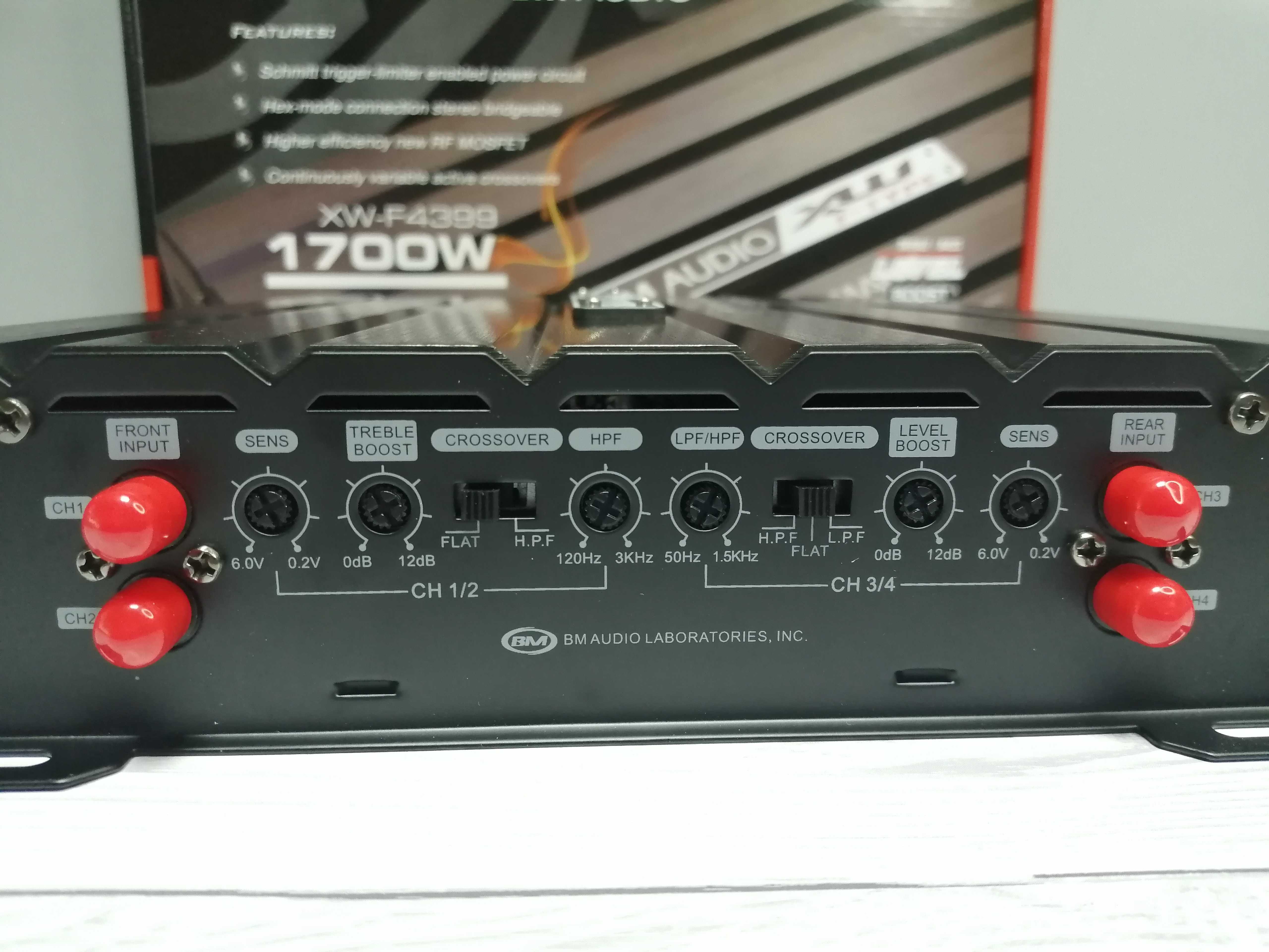 Підсилювач звуку в авто 4 канальний BM Audio XW-F4399 1700W