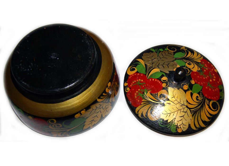 Хохлома роспись по дереву Винтаж СССР Шкатулка Стопка Рюмка Ложка