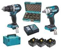 Makita 18V klucz udarowy DTW300 + wkrętarka udarowa DHP484 + 3x 5ah