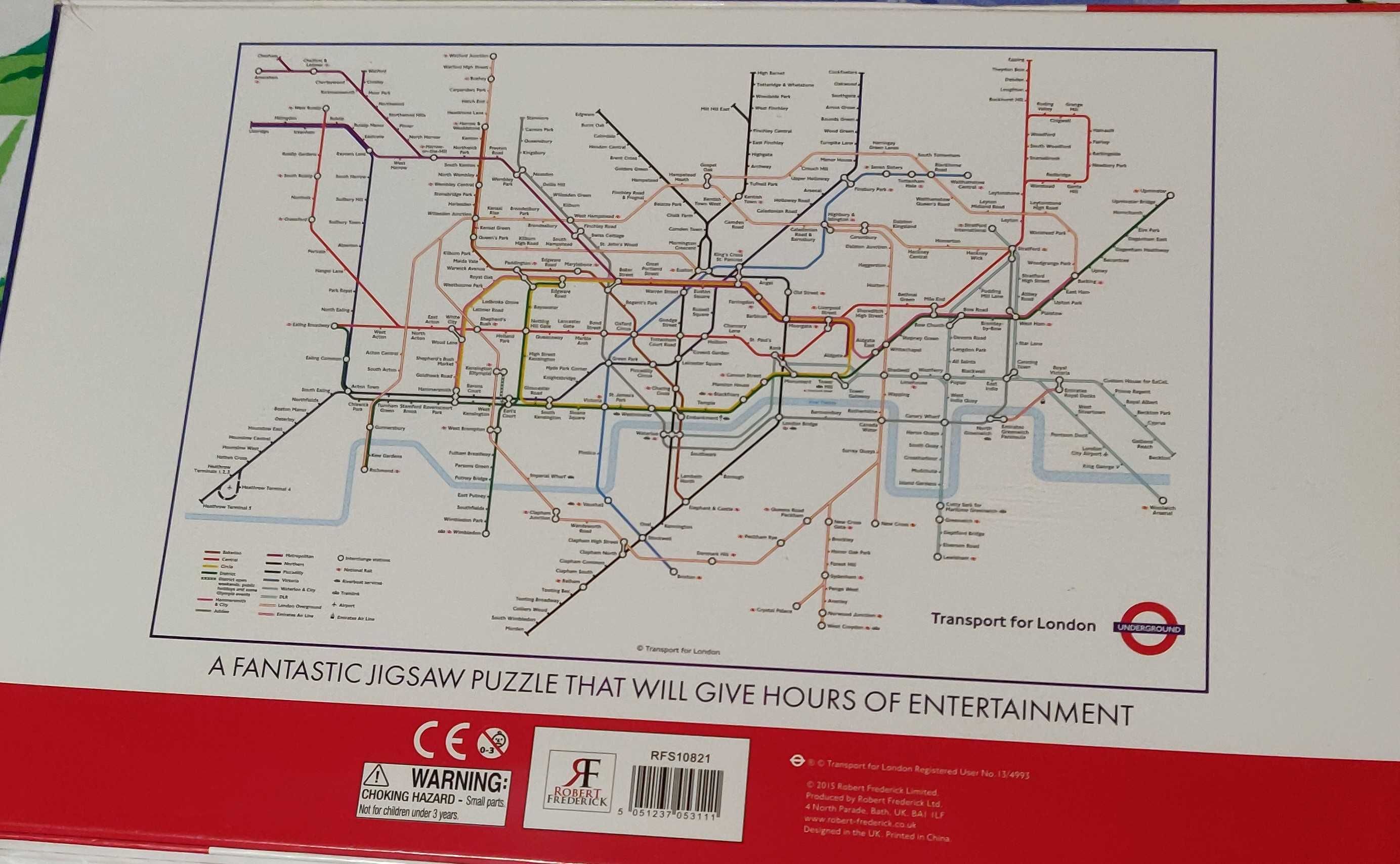 NOWE, oryginalnie zapakowane puzzle z UK London underground map