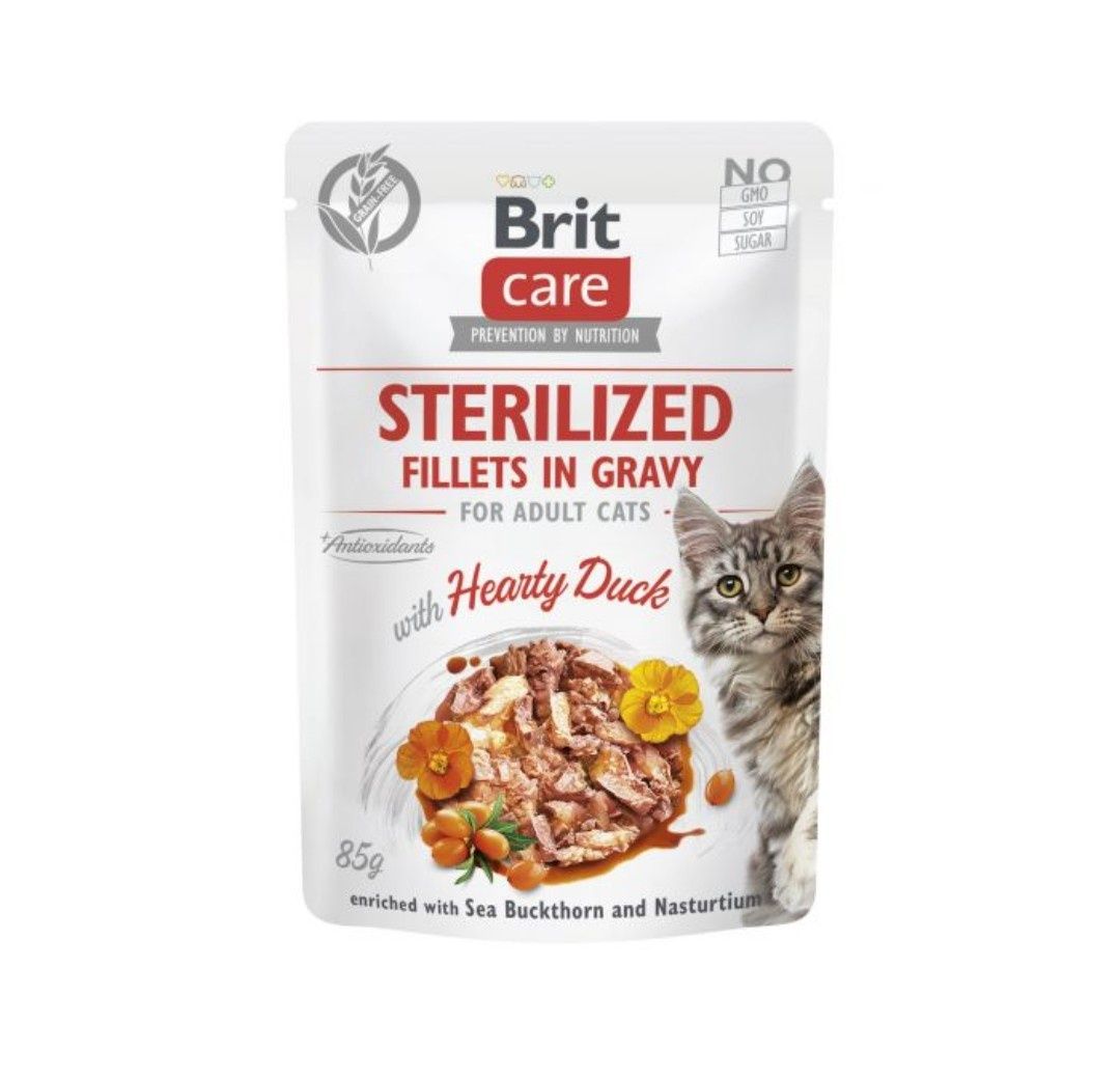 Brit care sterilized filet z kaczki w sosie10x 85g