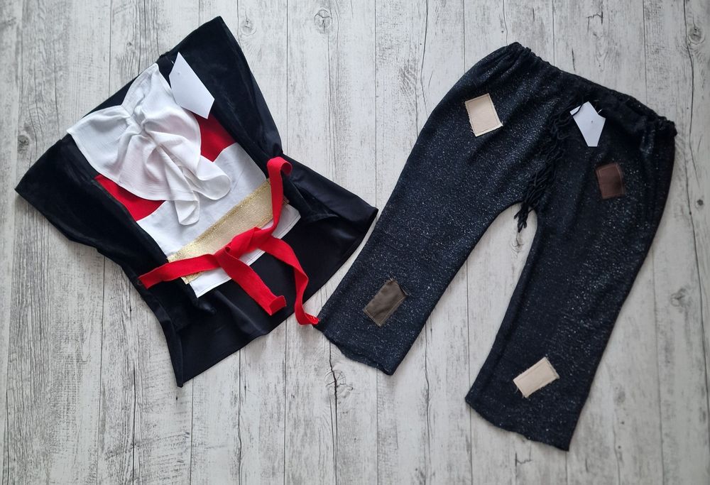 Pirat stroj, bal karnawalowy, 110,116,122,128,134,140,146, czerwony/cz