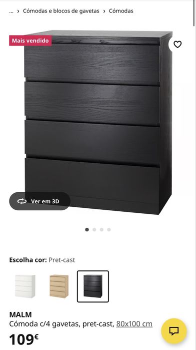 Mesas de cabeceira e camiseiro IKEA MALM