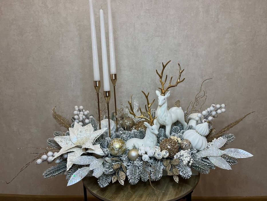 Новорічний декор Новорічна композиція Різдвяний підсвічник