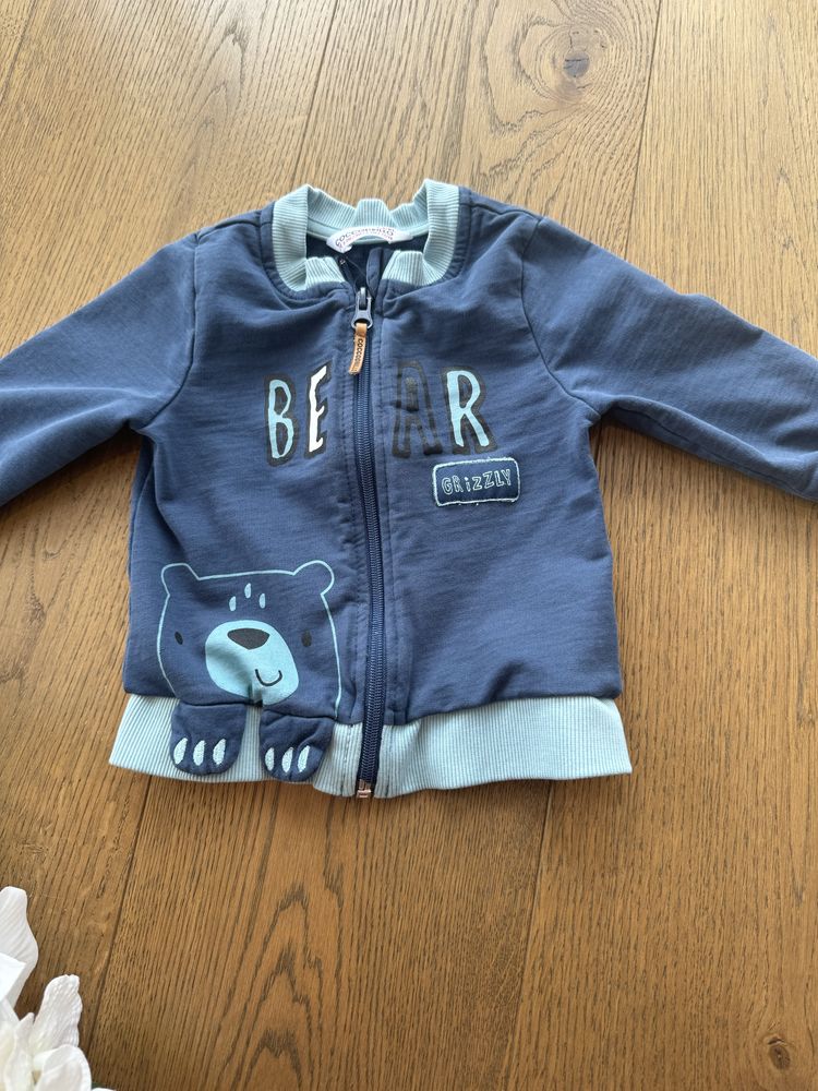 Bluza Coccodrillo 74 zapinana na zamek bez kaptura bawełna granatowa