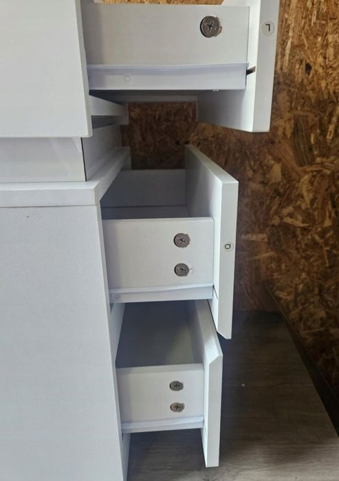 Szafka nocna stolik boczny nocny z szufladami z kolorowymi LED ZŁOŻONA