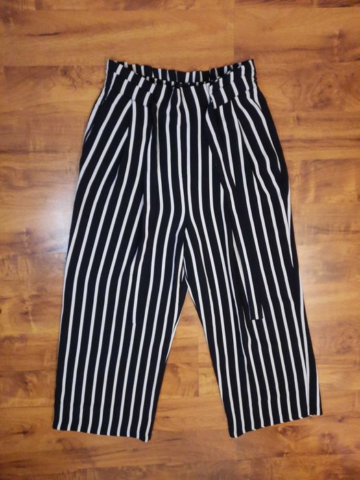 Spodnie szerokie w paski Zara rozmiar XS 34