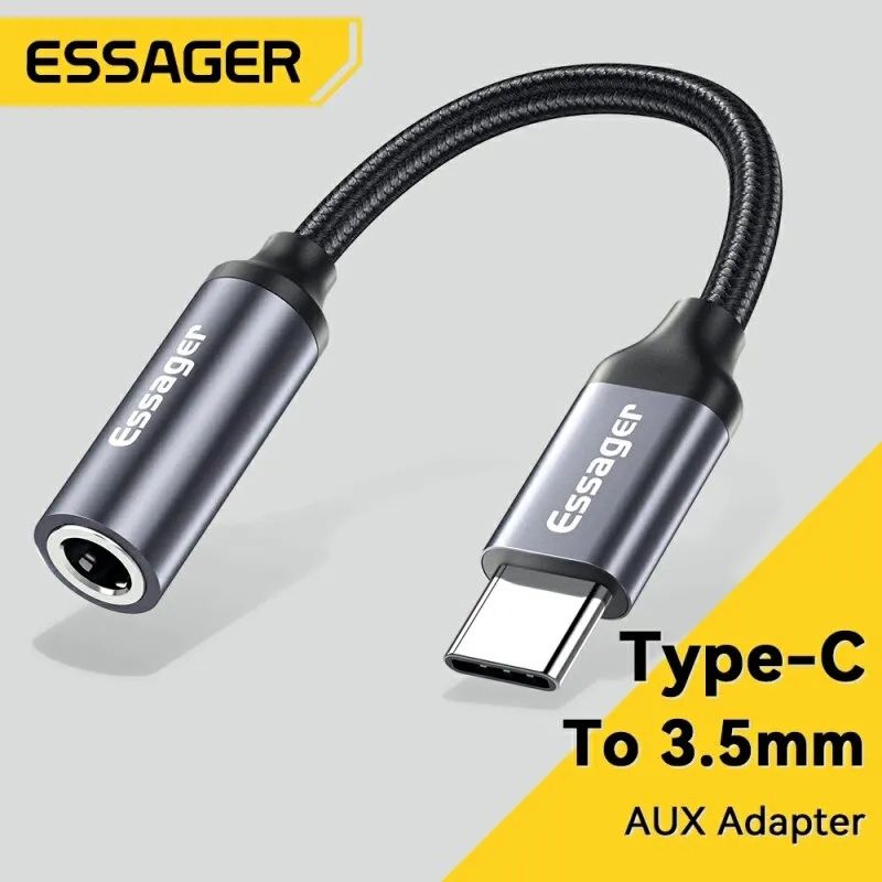 Переходник Type-C to Mini Jack 3.5. ESSAGER. Новый