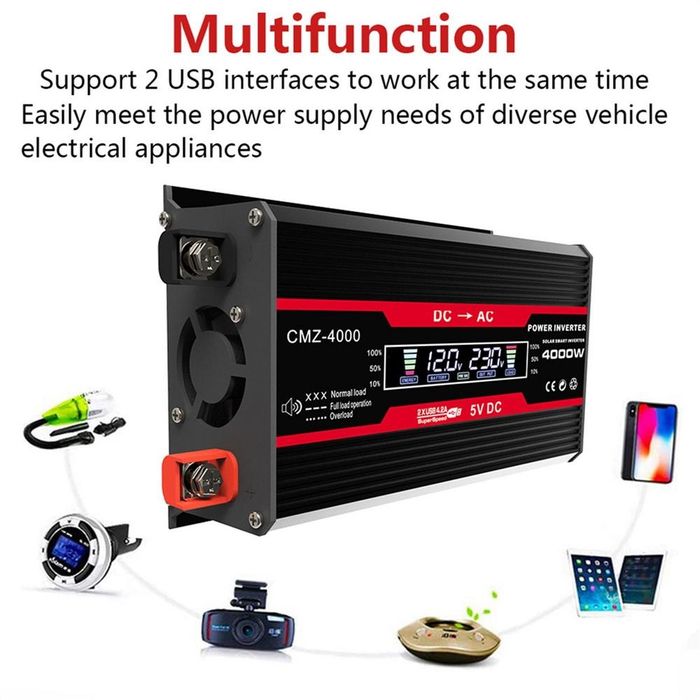 Инвертор  преобразователь напряжения 12/220вольт