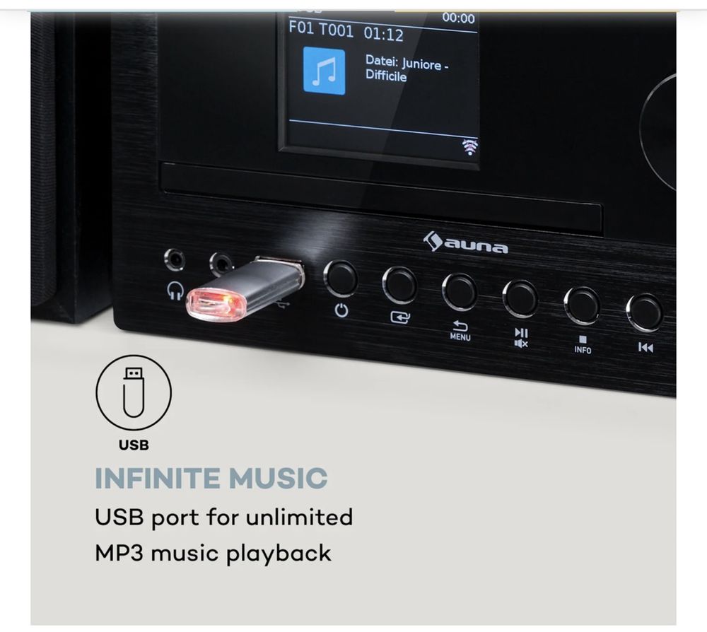 Wieża stereo Connect system radio internetowe DAB+ CD BT