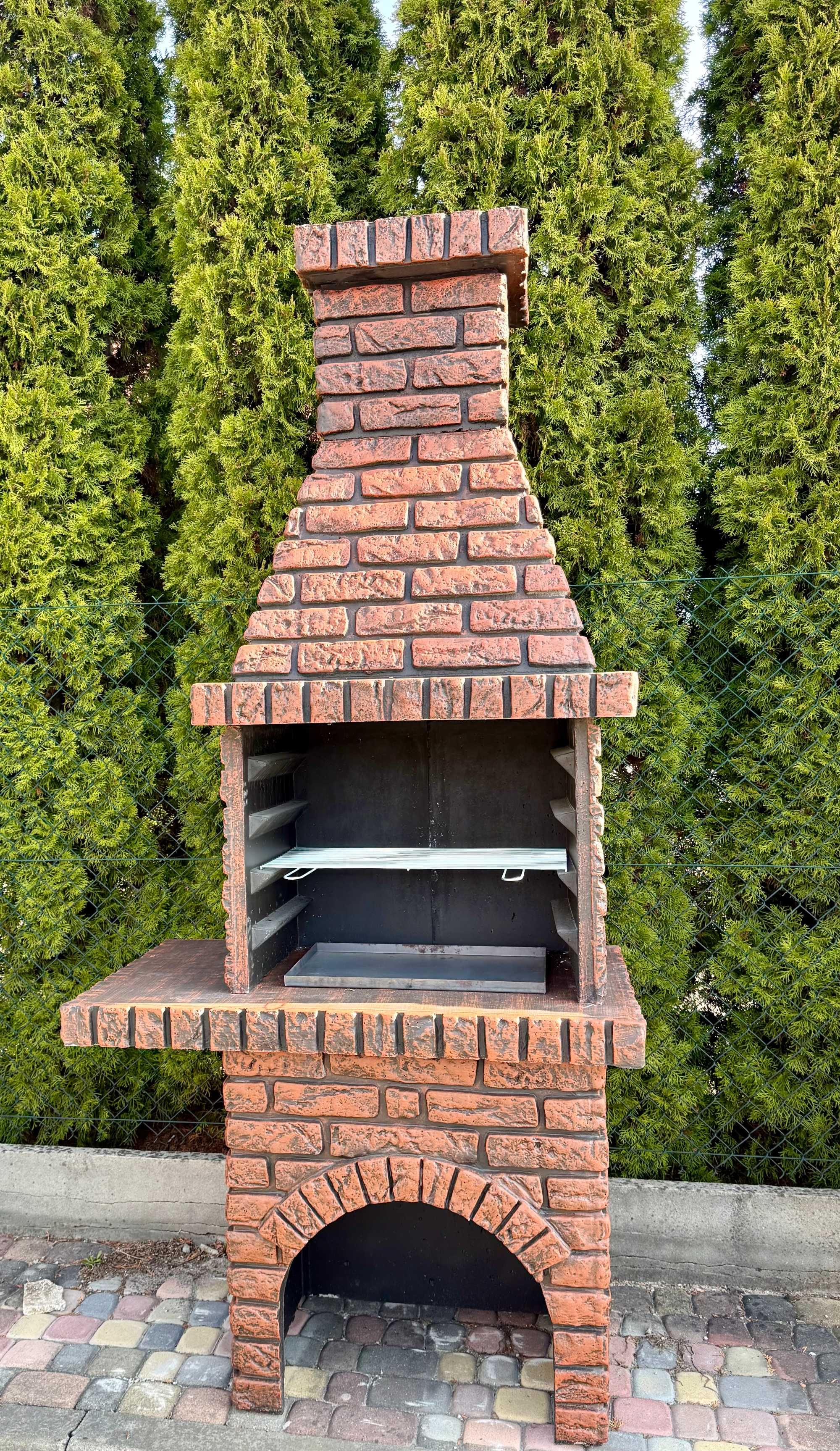 Duzy piękny grill betonowy imitacja cegły k4 grill węglowy