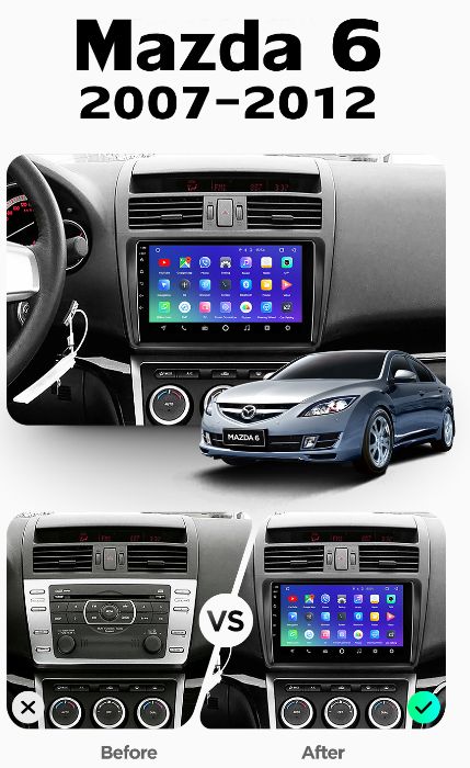 Radio nawigacja Mazda 6 2007=2012 GH Android WiFi Bluetooth GPS