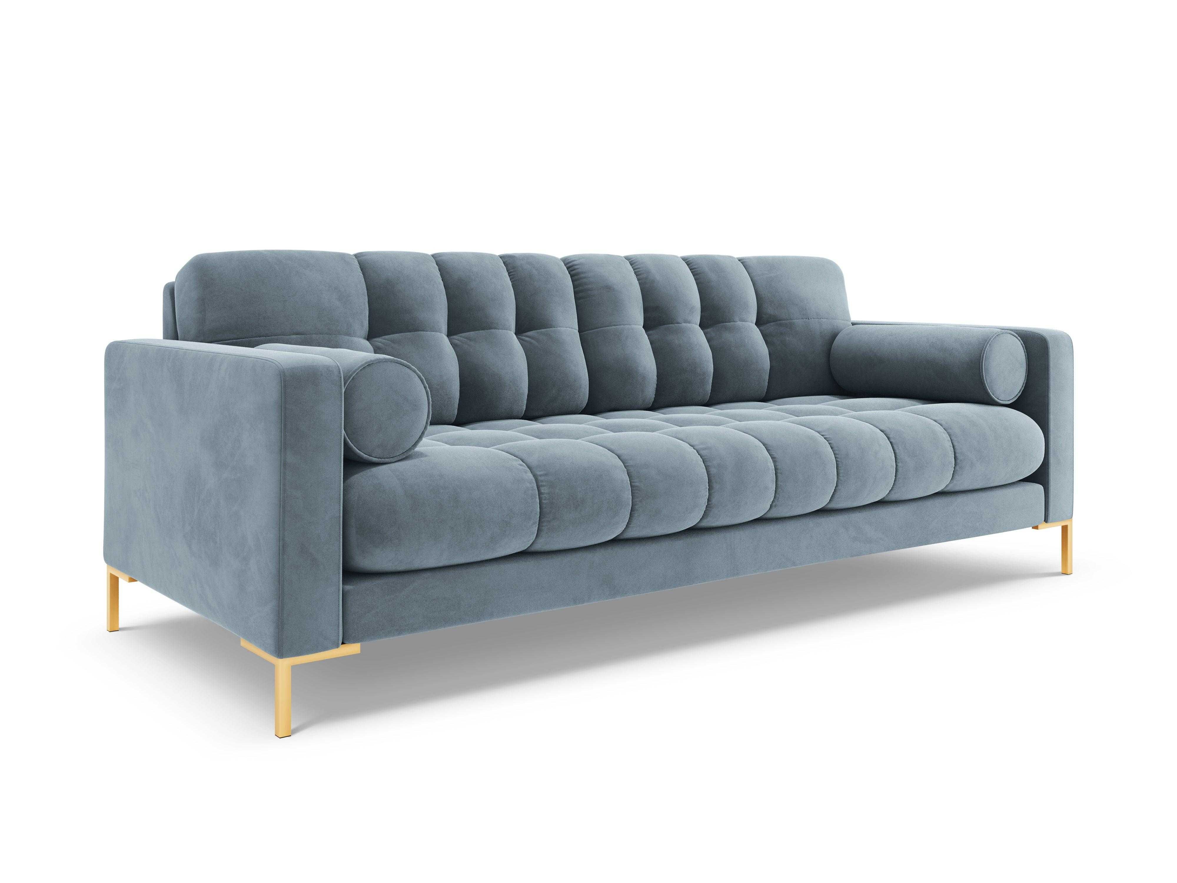 Sofa aksamitna 3-osobowa BALI jasnoniebieski - poekspozycyjna(2)