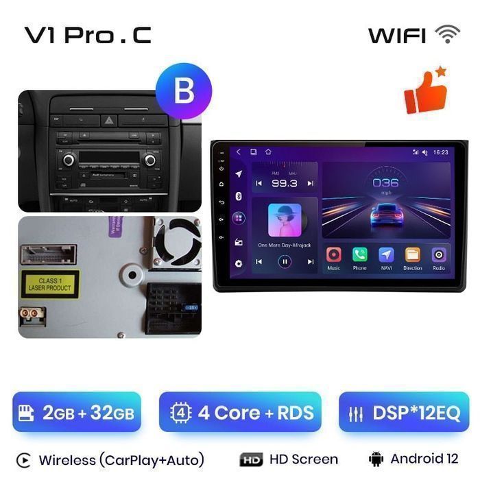 Radio Nawigacja Audi A4 B6 B7 Carplay Android Auto 2GB 32GB B