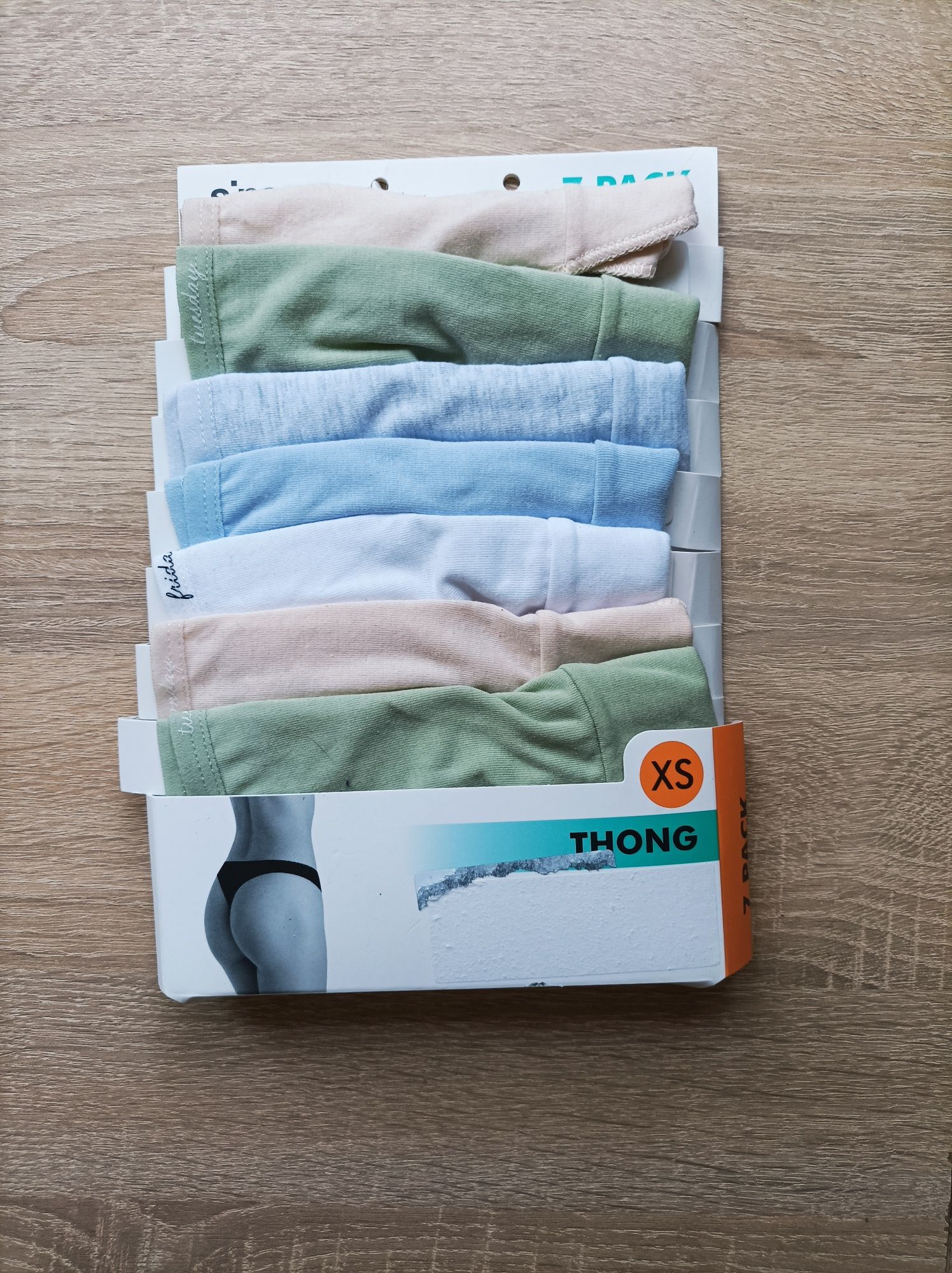 Sinsay, majtki stringi, 7 pack, thong, bawełniane, nowe