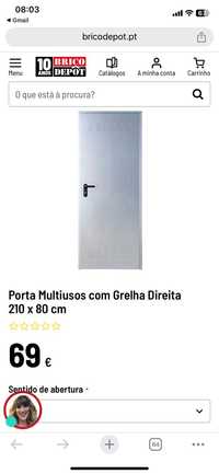 Porta galvanizada 80*210