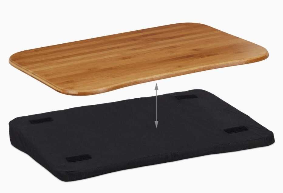 Relaxdays, ​​podstawka pod laptop 51x37cm zdejmowana poduszka,bambus