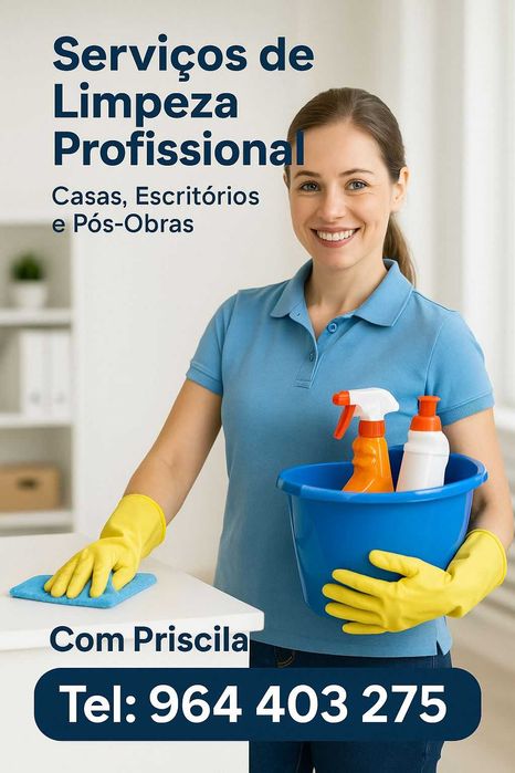 Limpeza e Profissionalismo - Priscila, à sua disposição