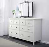 Hemnes komoda biala z szybą 160x96 cm