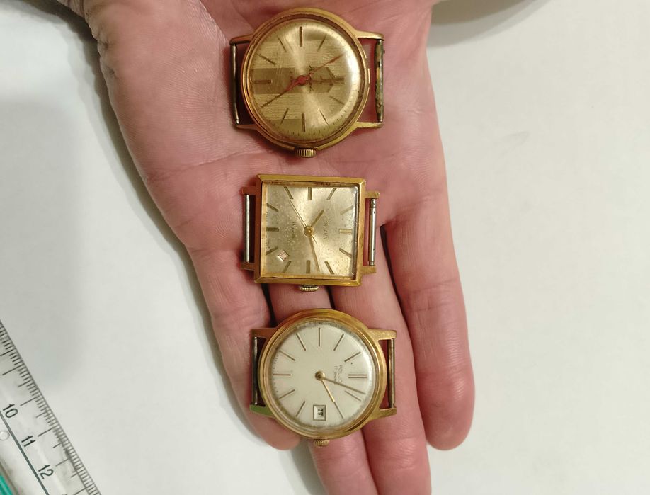 Советские позолоченные часы Ау20 Ракета Слава Полет Кировские