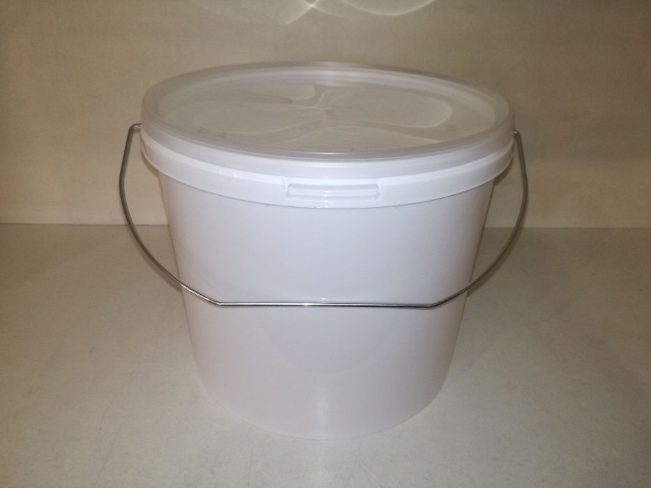 Wiadro plastikowe 5L z pokrywką rączka metalowa