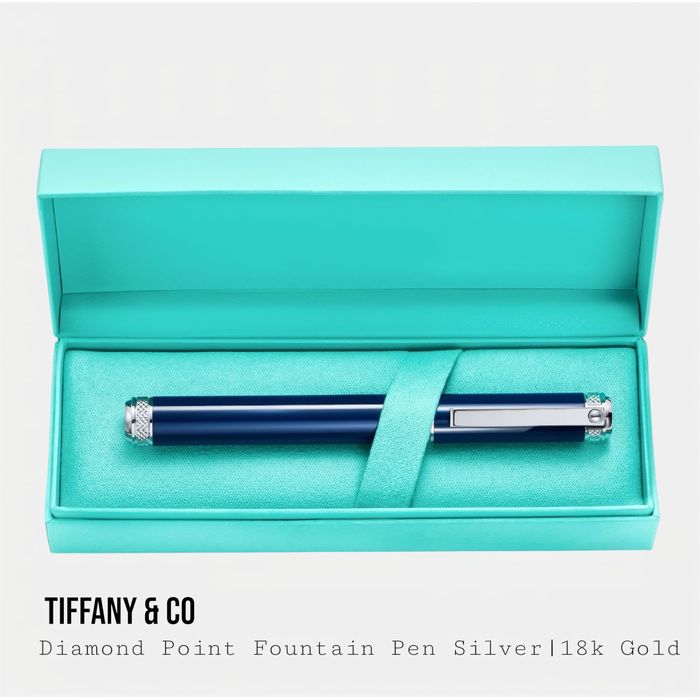 Срібна Ручка Tiffany & Co. Diamond Point • Silver|18K Gold • RP €1800