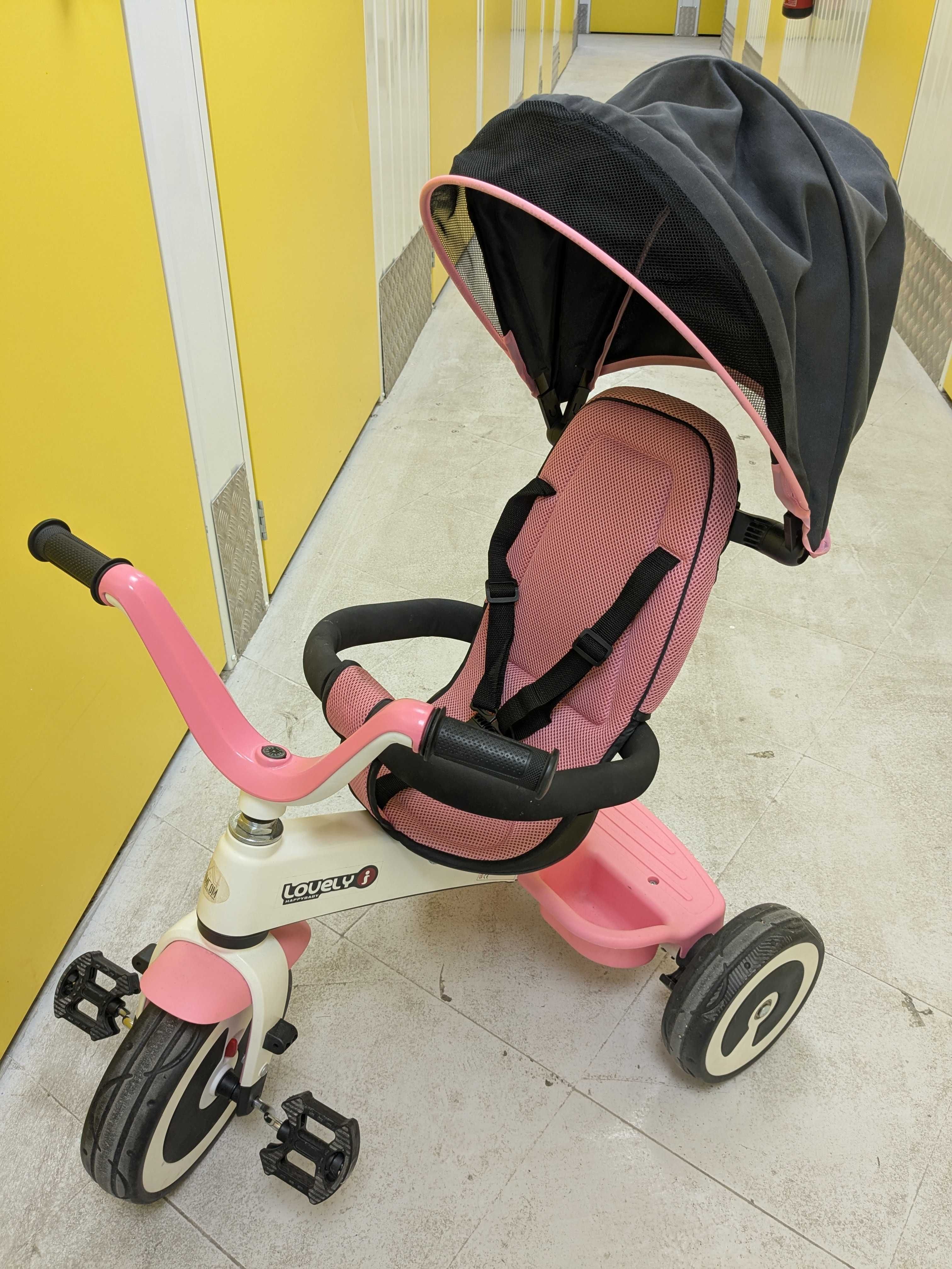 Triciclo cor de rosa Homcom