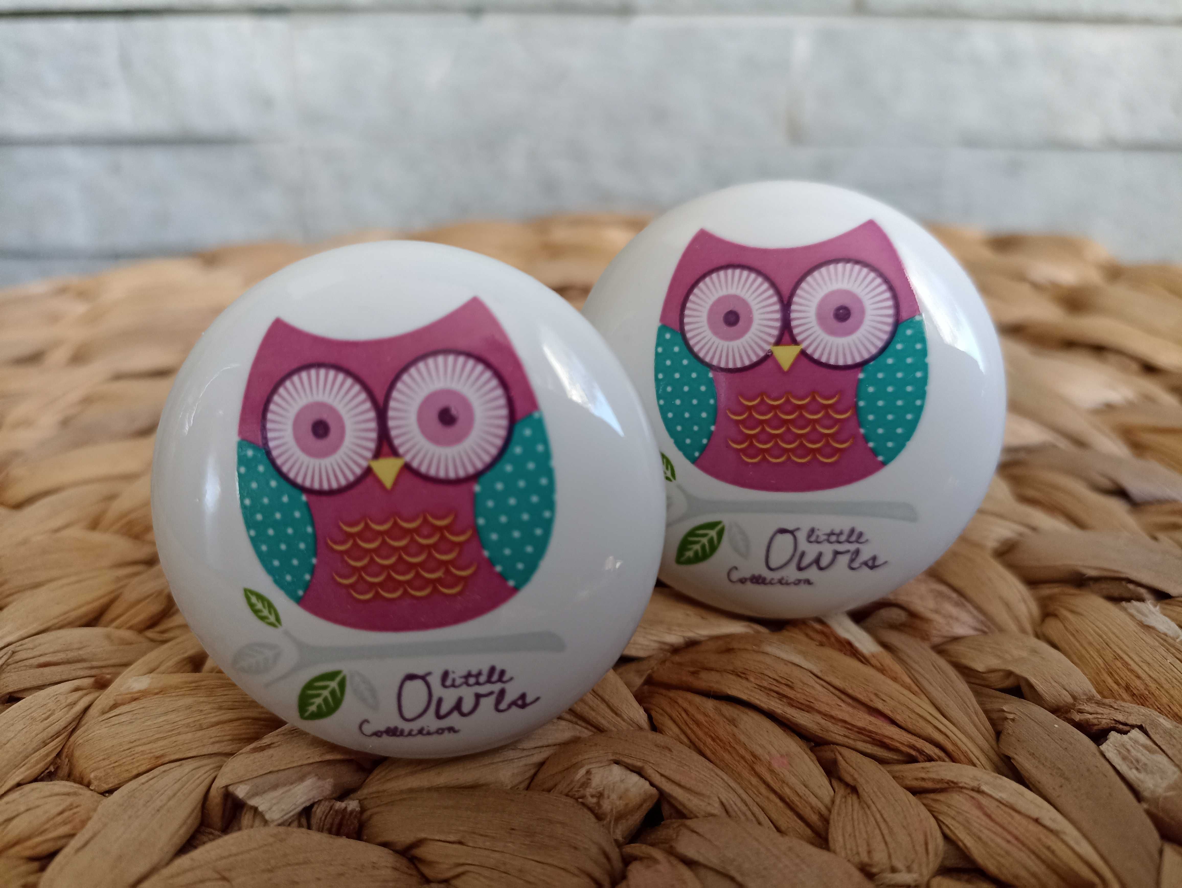 Gałki ceramiczne sowy owl do pokoju dzieci dziecięcego